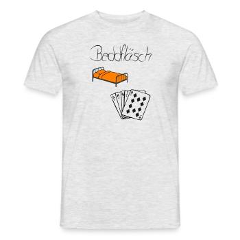 Beddfläsch - Männer T-Shirt - Grau meliert - Vorne - AI Model Male 178 dark (178cm)