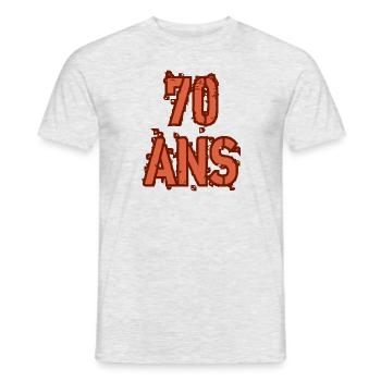 70 ANS - T-shirt homme - gris chiné - Devant - AI Model Male 178 dark (178cm)