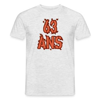 63 ANS - T-shirt homme - gris chiné - Devant - AI Model Male 178 dark (178cm)