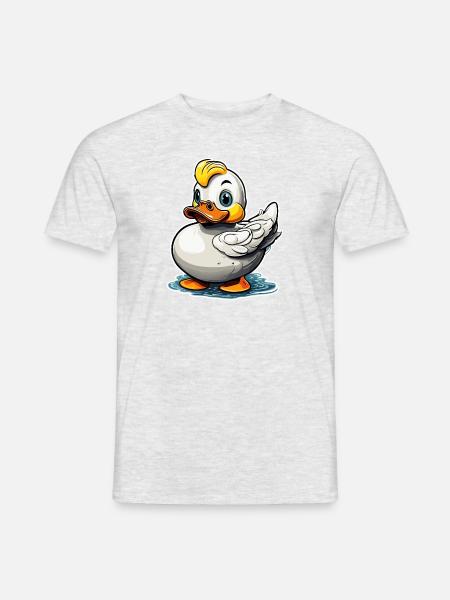 Gummiente / Badeente / Wasser / Badewanne - Männer T-Shirt - Grau meliert