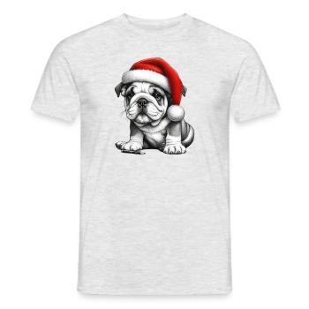 bouledogue noël - T-shirt homme - gris chiné - Devant - AI Model Male 178 dark (178cm)