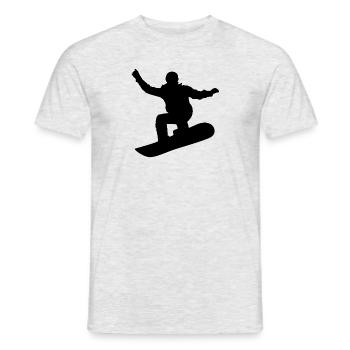 Snowboard, Halfpipe, Wintersport, Skiurlaub - Männer T-Shirt - Grau meliert - Vorne - AI Model Male 178 dark (178cm)