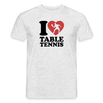 I Love Table Tennis - Heart - Hobby - Men's T-Shirt - heather grey - Front - AI Model Male 178 dark (178cm)