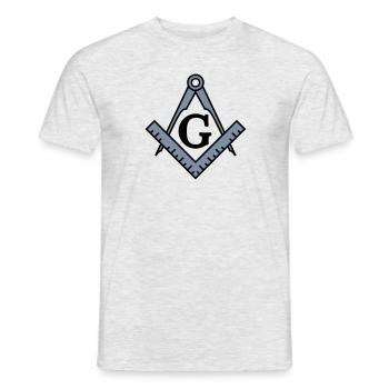 Freimaurer Symbol, Zirkel, Winkel, Gott, Geometrie - Männer T-Shirt - Grau meliert - Vorne - AI Model Male 178 dark (178cm)
