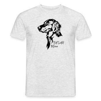Retriever à poil plat Portrait chien Chien Wilsigns - T-shirt homme - gris chiné - Devant - AI Model Male 178 dark (178cm)