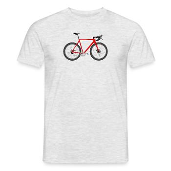 Samsi-Shirts vélo de route rouge - T-shirt homme - gris chiné - Devant - AI Model Male 178 dark (178cm)