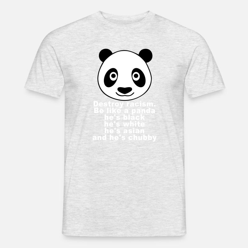 Chubby Panda - Männer T-Shirt - Grau meliert