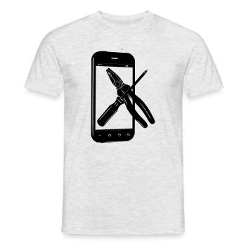 Smartphone avec outils - T-shirt homme - gris chiné - Devant - AI Model Male 178 dark (178cm)