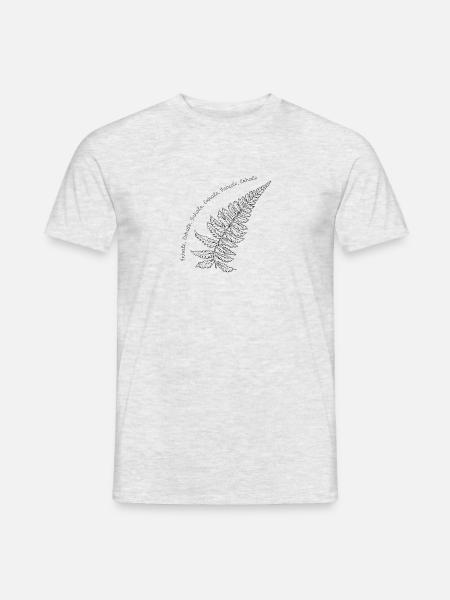 Farn schwarz, filigran inhale exhale - Männer T-Shirt - Grau meliert