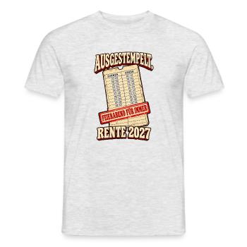 Ausgestempelt Rente 2027 - Männer T-Shirt - Grau meliert - Vorne - AI Model Male 178 dark (178cm)