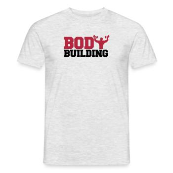 formation de texte pose contour main bras muscles - T-shirt homme - gris chiné - Devant - AI Model Male 178 dark (178cm)
