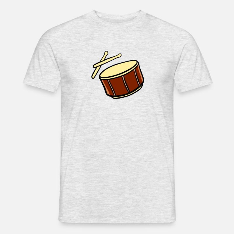 Trommel mit Schläger - Männer T-Shirt - Grau meliert