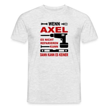 Name Geschenk Namenstag AXEL - Männer T-Shirt - Grau meliert - Vorne - AI Model Male 178 dark (178cm)