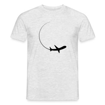 curve logo circle round line airplane airplane fly - Men's T-Shirt - heather grey - Front - AI Model Male 178 dark (178cm)