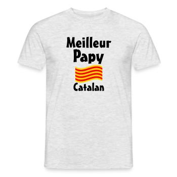 Meilleur Papy Catalan noir - T-shirt homme - gris chiné - Devant - AI Model Male 178 dark (178cm)