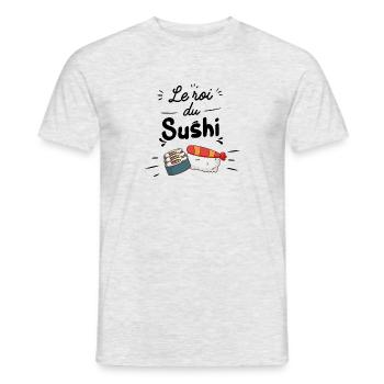 roi du sushi - T-shirt homme - gris chiné - Devant - AI Model Male 178 dark (178cm)