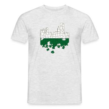 Saxony Flag Saxon Flag Ossi Holiday SN - Men's T-Shirt - heather grey - Front - AI Model Male 178 dark (178cm)