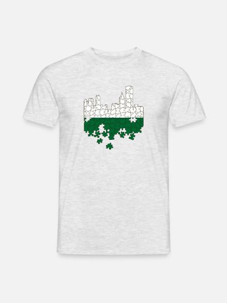 Sachsen Flagge Sächsische Fahne Ossi Urlaub SN - Männer T-Shirt - Grau meliert