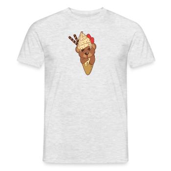 Brown Teddy Bear Pill In der Eistüte Entzückend - Männer T-Shirt - Grau meliert - Vorne - AI Model Male 178 dark (178cm)