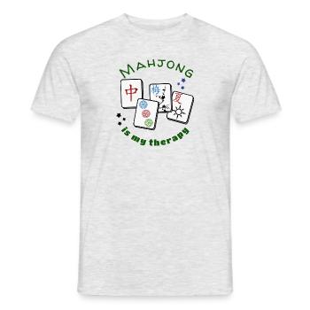 Mahjong Mah jongg game is my therapy set, gifts, - Men's T-Shirt - heather grey - Front - AI Model Male 178 dark (178cm)