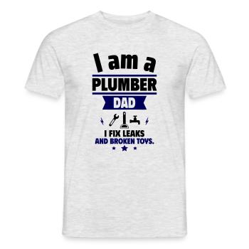 Dad Plumber,Gift for Father's Day - Men's T-Shirt - heather grey - Front - AI Model Male 178 dark (178cm)