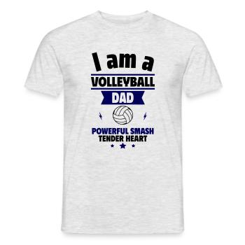 Je suis un papa de volley-ball : puissant smash, tendre - T-shirt homme - gris chiné - Devant - AI Model Male 178 dark (178cm)