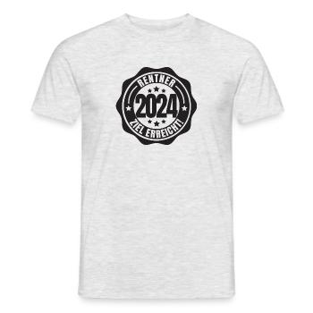 Rentner 2024 Ziel erreicht Ruhestand Pension - Männer T-Shirt - Grau meliert - Vorne - AI Model Male 178 dark (178cm)
