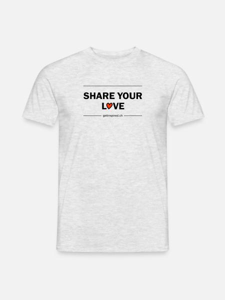 Teile deine Liebe - Männer T-Shirt - Grau meliert