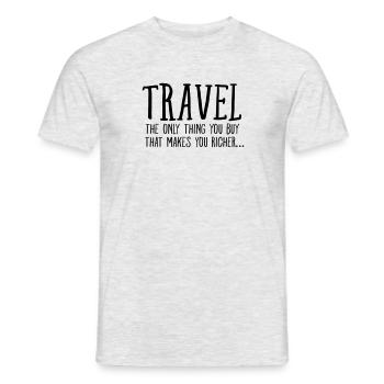 Travel Makes You Richer.... - Men's T-Shirt - heather grey - Front - AI Model Male 178 dark (178cm)