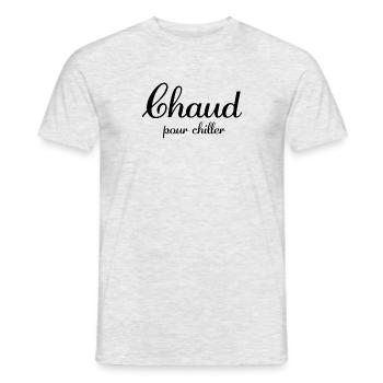 Chaud pour chiller - T-shirt homme - gris chiné - Devant - AI Model Male 178 dark (178cm)