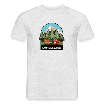 Holzfäller - Kettensäge - Männer T-Shirt - Grau meliert - Vorne - AI Model Male 178 dark (178cm)