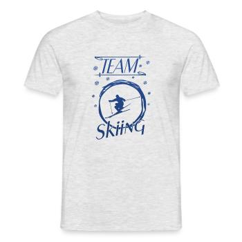 Team Skiing - Männer T-Shirt - Grau meliert - Vorne - AI Model Male 178 dark (178cm)