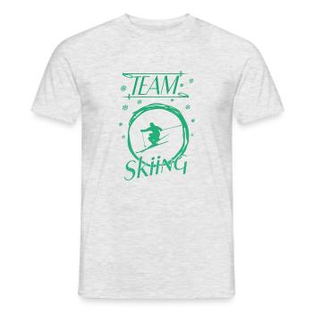 Skiing - Männer T-Shirt - Grau meliert - Vorne - AI Model Male 178 dark (178cm)