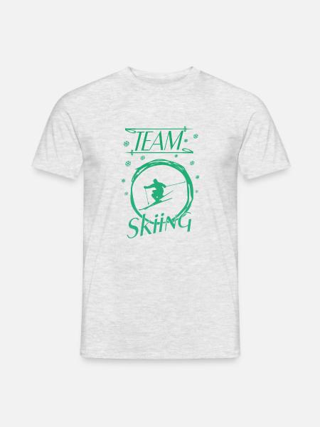 Skiing - Männer T-Shirt - Grau meliert