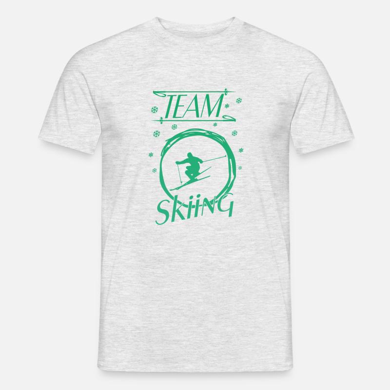 Skiing - Männer T-Shirt - Grau meliert