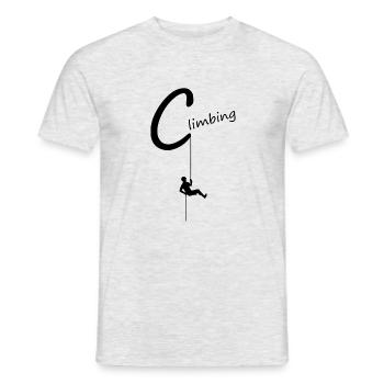 climbing abseilen klettern - Männer T-Shirt - Grau meliert - Vorne - AI Model Male 178 dark (178cm)