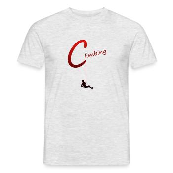 Klettern Kletterer Climbing Abseilen - Männer T-Shirt - Grau meliert - Vorne - AI Model Male 178 dark (178cm)
