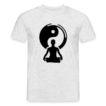Meditation - Männer T-Shirt - Grau meliert - Vorne - AI Model Male 178 dark (178cm)