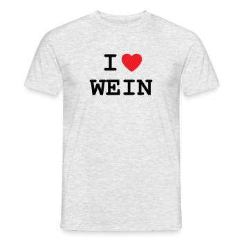 Ich liebe Wein - Männer T-Shirt - Grau meliert - Vorne - AI Model Male 178 dark (178cm)