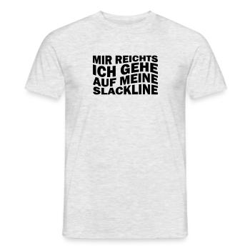 Mir reichts ich gehe auf meine Slackline - Männer T-Shirt - Grau meliert - Vorne - AI Model Male 178 dark (178cm)