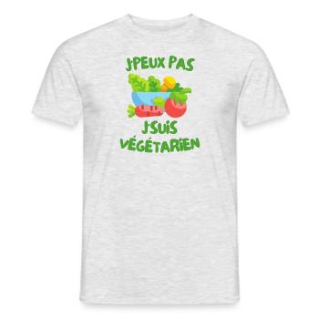 J'peux pas j'suis végétarien - T-shirt homme - gris chiné - Devant - AI Model Male 178 dark (178cm)