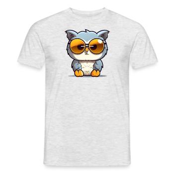 Little cute owl wearing sunglasses. - Men's T-Shirt - heather grey - Front - AI Model Male 178 dark (178cm)
