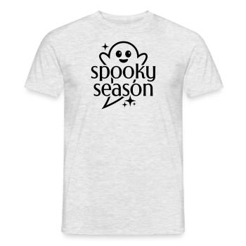 Spooky Season Geist - Männer T-Shirt - Grau meliert - Vorne - AI Model Male 178 dark (178cm)