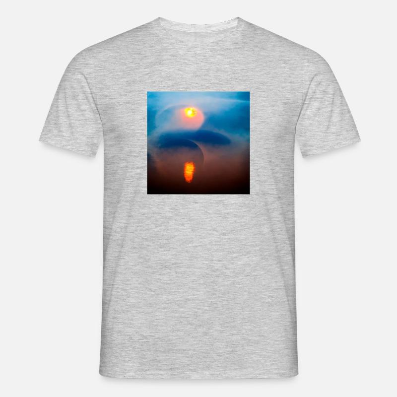 eclipse misty flow abstract - Männer T-Shirt - Grau meliert