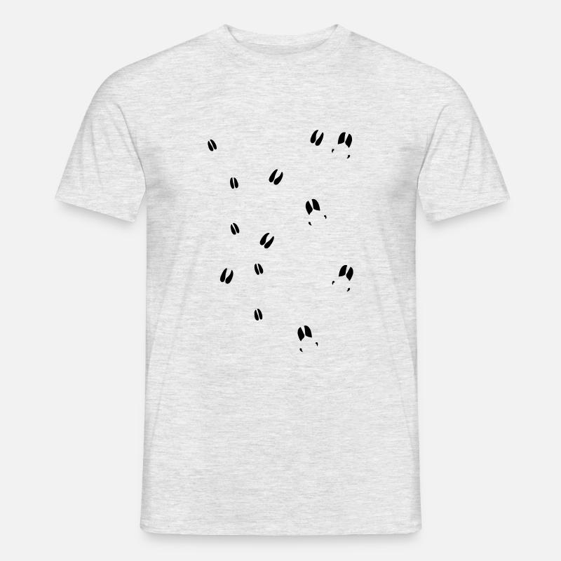 Fährte Wildschwein, Mufflon, Reh - Männer T-Shirt - Grau meliert