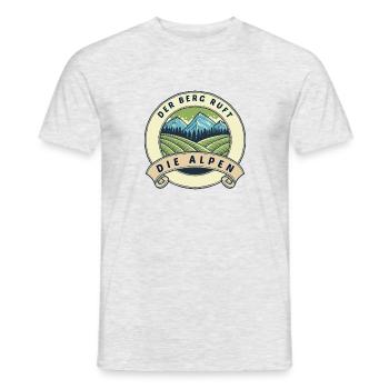 Alpen Design für Bergsteiger und Wanderer - Männer T-Shirt - Grau meliert - Vorne - AI Model Male 178 dark (178cm)