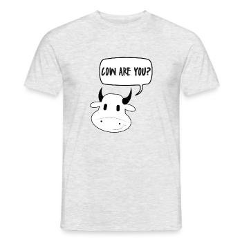 Mucca / allevamento: mucca Sei? - T-shirt uomo - grigio melange - Fronte - AI Model Male 178 dark (178cm)