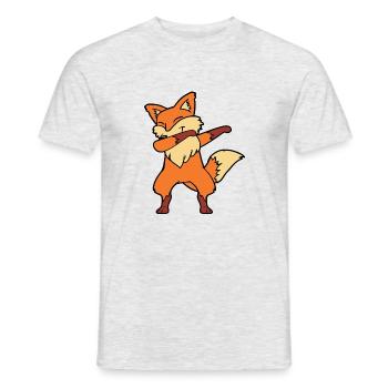 Dabbing Dab Dancing Fox - Men's T-Shirt - heather grey - Front - AI Model Male 178 dark (178cm)