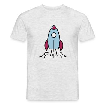 rocket - Men's T-Shirt - heather grey - Front - AI Model Male 178 dark (178cm)
