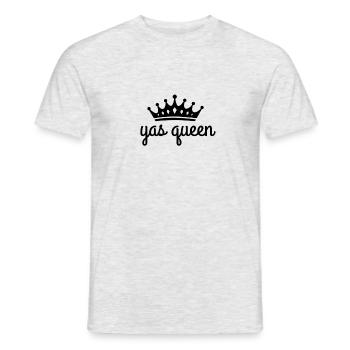 Yas Queen Queen Approbation Encouragement Gay Pride - T-shirt homme - gris chiné - Devant - AI Model Male 178 dark (178cm)